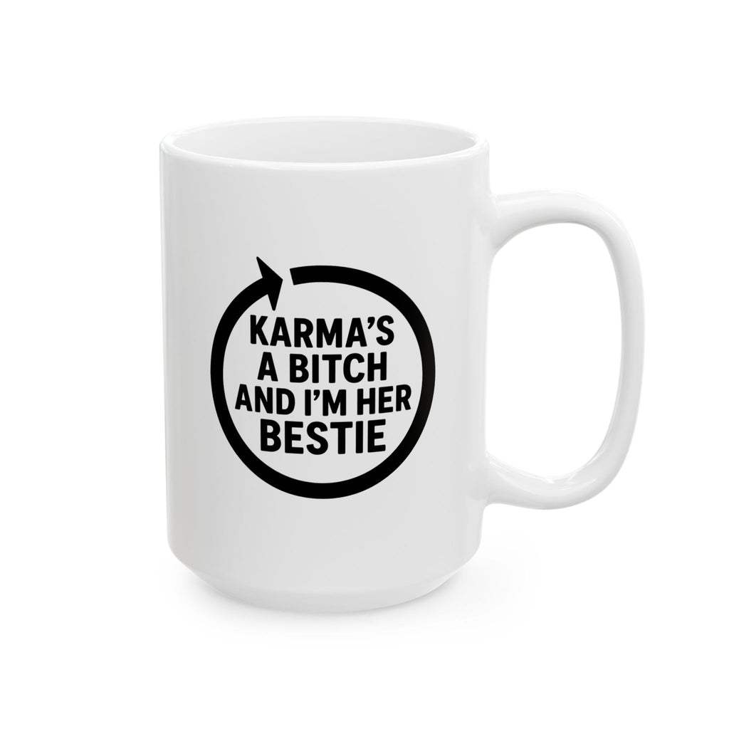Ceramic Mug — 'Kindness and Anger' Minimalist Black Circle Quote Coffee Cup (11oz, 15oz)